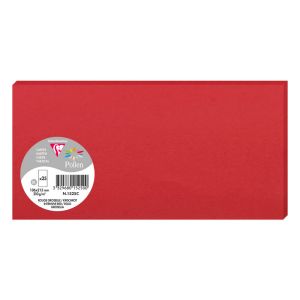 25 Cartes Pollen Clairefontaine - 106x213 mm - rouge groseille