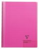 Cahier Clairefontaine Koverbook - A4 - 160 pages - lign + marge - rose