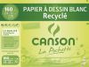 Pochette Papier Canson - Dessin blanc - 24x32 cm - 12 feuilles - recycl - 160g