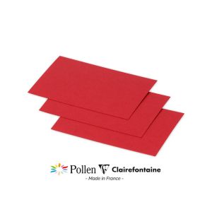 25 Cartes Pollen Clairefontaine - 70x95 mm - rouge groseille
