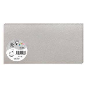 25 Cartes Pollen Clairefontaine - 106x213 mm - argent