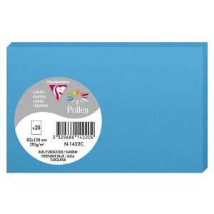 25 Cartes Pollen Clairefontaine - 82x128 mm - bleu turquoise