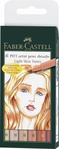 6 Feutres Pinceau Faber-Castell Pitt Artist Pen Brush - couleurs chair