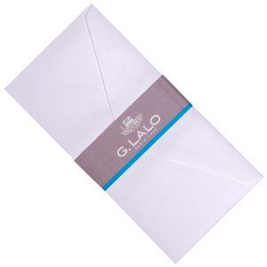 20 Enveloppes Lalo - 110x220 mm - Vélin doublées gommées - blanc