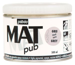 Peinture Acrylique Mat Pub Pébéo - 500ml - Gris chaud