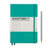 Carnet Leuchtturm rigide - 14,5x21cm - Émeraude - Ligné