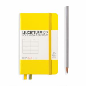 Carnet Leuchtturm rigide - 9x15cm - Jaune - Ligné