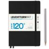 Carnet Leuchtturm Édition 120G rigide - 14,5x21cm - noir - blanc