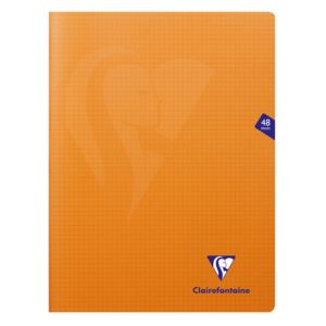 Cahier Clairefontaine Mimesys - 24x32 cm - 48 pages - petits carreaux - orange