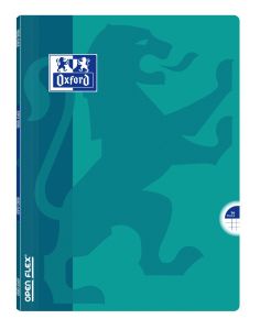 Cahier Oxford open flex - 24x32 cm - 96 pages - petits carreaux - bleu canard