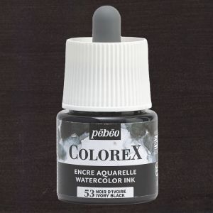 Flacon d'Encre Colorex Pébéo - 45ml - Noir d'ivoire