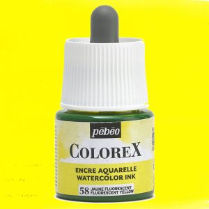 Flacon d'Encre Colorex Pébéo - 45ml - Jaune fluorescent