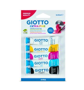 5 tubes de Gouache Giotto 10 ml - couleurs primaires