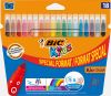 Pochette de 18 Feutres Bic Kid couleur pointe moyenne