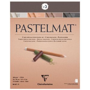 Bloc Papier pour Pastels Pastelmat Clairefontaine - 24x30 - 12 feuilles - 360g/m²