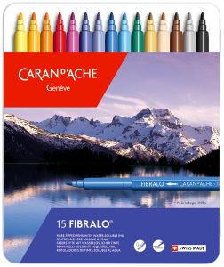 Feutres Aquarellables Fibralo Caran d'Ache - boîte de 15