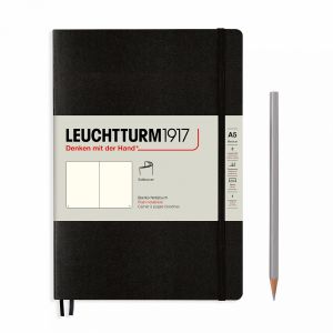 Carnet Leuchtturm souple - 14,5x21cm - Noir - pages blanches