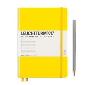 Carnet Leuchtturm rigide - 14,5x21cm - citron - Ligné