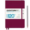 Carnet Leuchtturm Édition 120G rigide - 14,5x21cm - port red - ligné