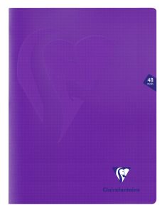 Cahier Clairefontaine Mimesys - 24x32 cm - 48 pages - petits carreaux - violet