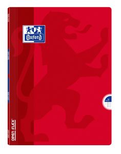 Cahier Oxford open flex - 24x32 cm - 96 pages - petits carreaux - rouge