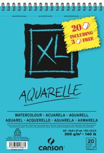 Bloc Papier Aquarelle Canson XL Aquarelle - A5 - 20 feuilles - 300g/m²
