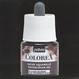 Flacon d'Encre Colorex Pébéo - 45ml - Noir trichrome