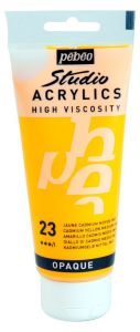 Peinture Acrylique Pébéo Studio - 100 ml - Jaune cadmium moyen