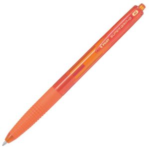 Stylo Pilot Super Grip Orange - Pointe moyenne -  rétractable