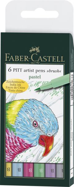 FABER CASTELL 6 feutres PITT artist pen brusch