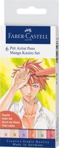 6 Feutres Faber-Castell Pitt Artist Pen - Set Manga Kaoiro