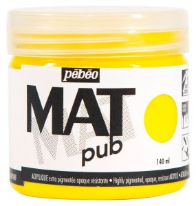 Peinture Acrylique Mat Pub Pébéo - 140 ml - Jaune primaire