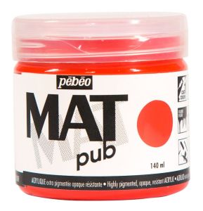 Peinture Acrylique Mat Pub Pébéo - 140 ml - Rouge vermeil