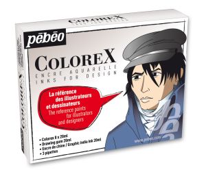 Coffret Encre Aquarelle Colorex Pébéo - 10X20 ml - bd