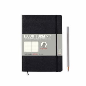 Carnet Leuchtturm souple - 14,5x21cm - Noir - Pointillés