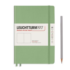 Carnet Leuchtturm rigide - 14,5x21cm - Sauge - Pages blanches