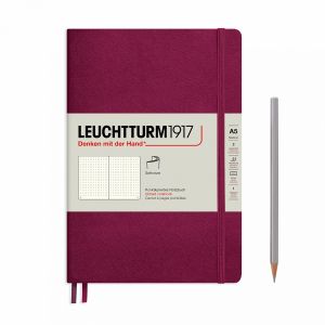 Carnet Leuchtturm souple - 14,5x21cm - Port Red - pointillés
