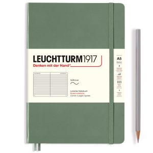 Carnet Leuchtturm souple - 14,5x21cm - olive - ligné