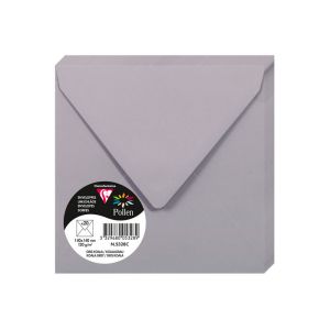 20 Enveloppes Pollen Clairefontaine - 140x140 mm - gris koala