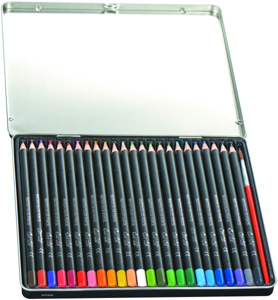 Crayons de Couleur aquarellables Conté boîte métal x24