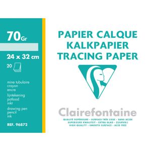 Pochette Papier Calque Clairefontaine - 24x32 cm - 20 feuilles - 70 g