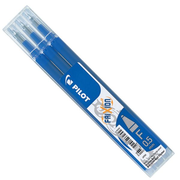 Set de 3 recharges Frixion Ball - pointe fine 0,5 mm - bleu