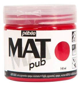 Peinture Acrylique Mat Pub Pébéo - 140 ml - Rouge carmin