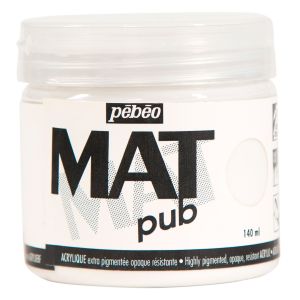 Peinture Acrylique Mat Pub Pébéo - 140 ml - Blanc permanent