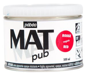 Peinture Acrylique Mat Pub Pébéo - 500ml - Rouge magenta