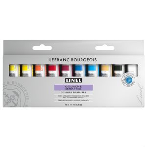 Gouache Extra-Fine Lefranc-Bourgeois - 10x14ml - set double couleurs primaires