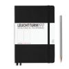 Carnet Leuchtturm rigide - 14,5x21cm - Noir - Pages blanches