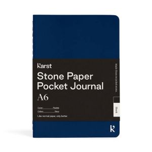 Carnet Papier Pierre Karst - 10,5x14,8 cm - Bleu Navy - Pages blanches