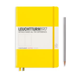 Carnet Leuchtturm rigide - 14,5x21cm - citron - pointillés