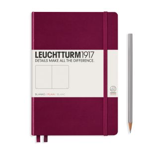 Carnet Leuchtturm rigide - 14,5x21cm - Port Red - Pages blanches